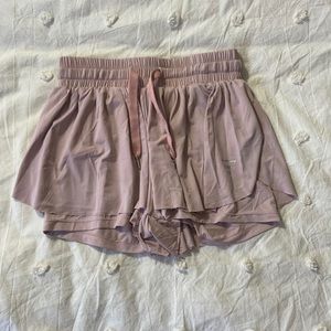 Amazon adjustable waist light pink flowy shorts